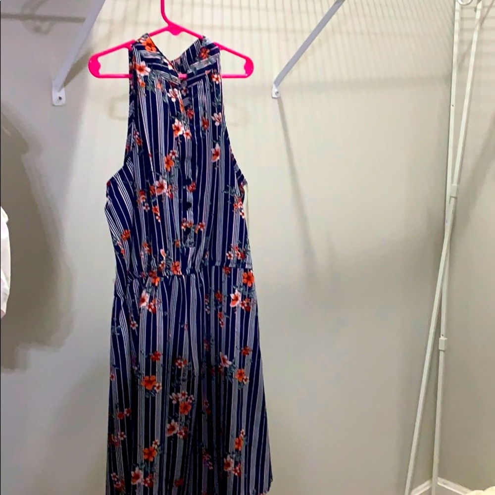 Juniors blue floral dress